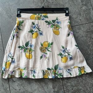 Sadie & Sage Small Cream Lemon Print A-Line Skirt